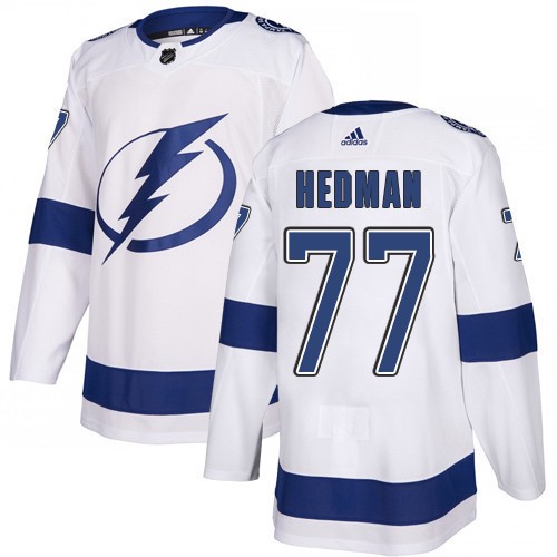 Adidas Tampa Bay Lightning 77 Victor Hedman White Road Authentic Stitched Youth NHL Jersey